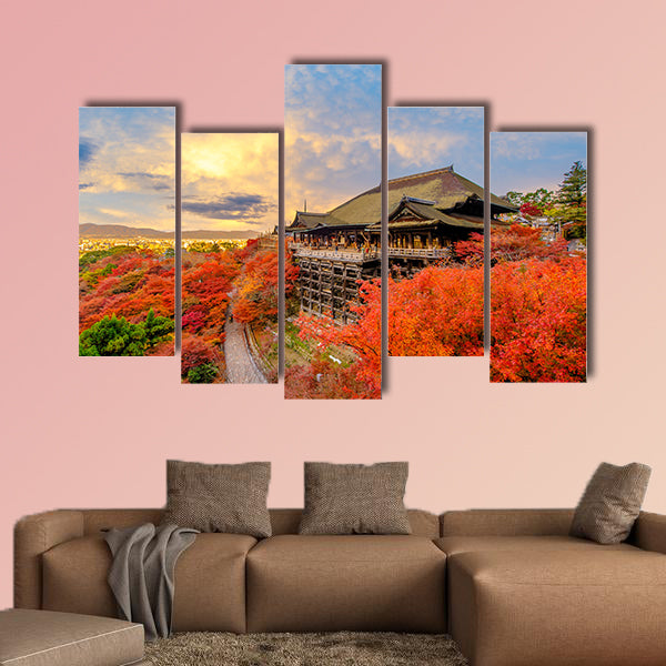 Kiyomizu-dera in Kyoto, Japan multi panel canvas wall art