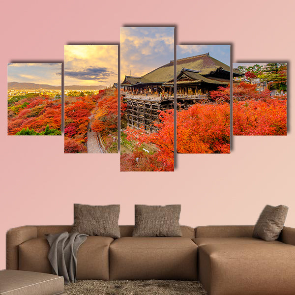 Kiyomizu-dera in Kyoto, Japan multi panel canvas wall art