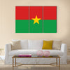 Burkina Faso country flat style flag Multi panel canvas wall art