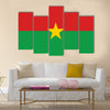 Burkina Faso country flat style flag Multi panel canvas wall art