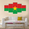 Burkina Faso country flat style flag Multi panel canvas wall art