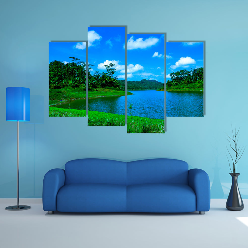 Waduk Sermo, Kulon Progo, Yogyakarta, Indonesia multi panel canvas wall art