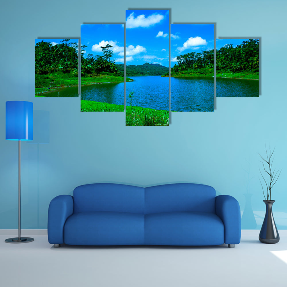 Waduk Sermo, Kulon Progo, Yogyakarta, Indonesia multi panel canvas wall art