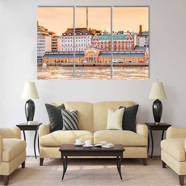 Panorama Of Old Market Hall Vanha kauppahalli Multi panel canvas wall art