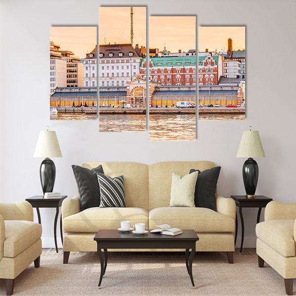 Panorama Of Old Market Hall Vanha kauppahalli Multi panel canvas wall art