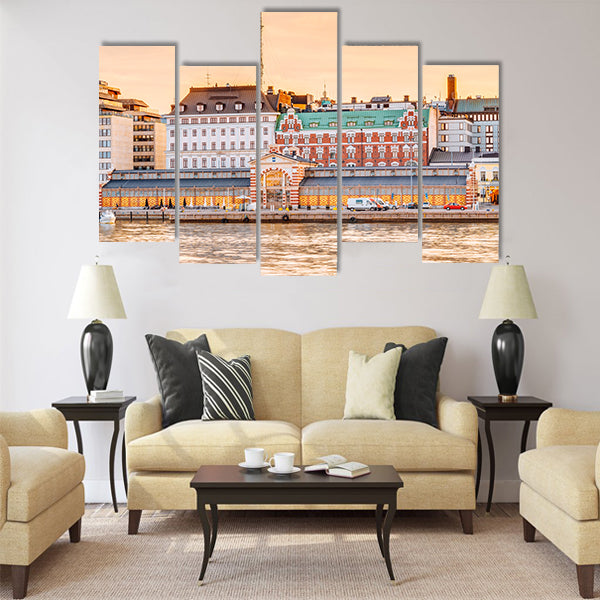 Panorama Of Old Market Hall Vanha kauppahalli Multi panel canvas wall art