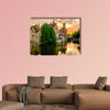 Bruges cityscape with water canal at sunset, Belgium multi canvas wall art