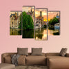 Bruges cityscape with water canal at sunset, Belgium multi canvas wall art