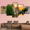 Bruges cityscape with water canal at sunset, Belgium multi canvas wall art