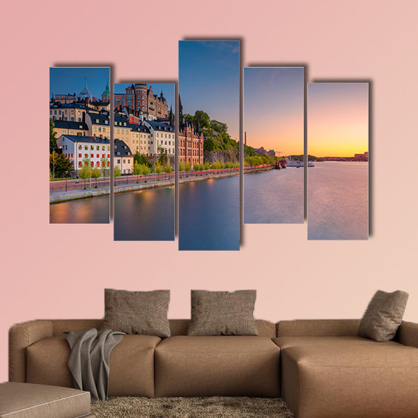 Image of old town Stockholm, Sweden multi panel canvas wall art