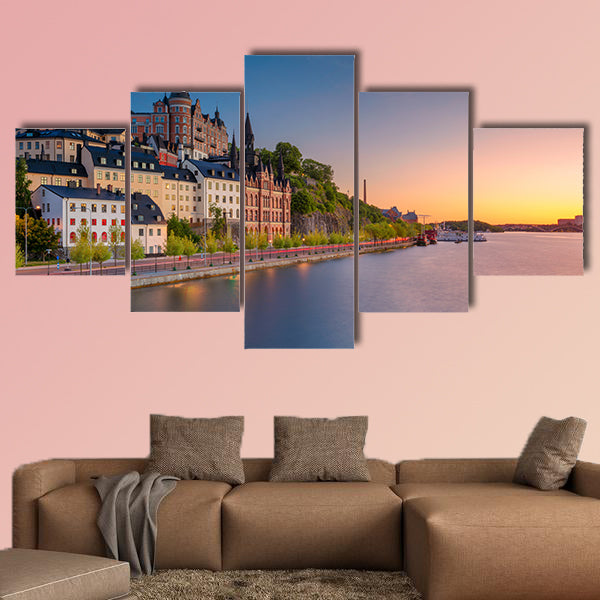 Image of old town Stockholm, Sweden multi panel canvas wall art