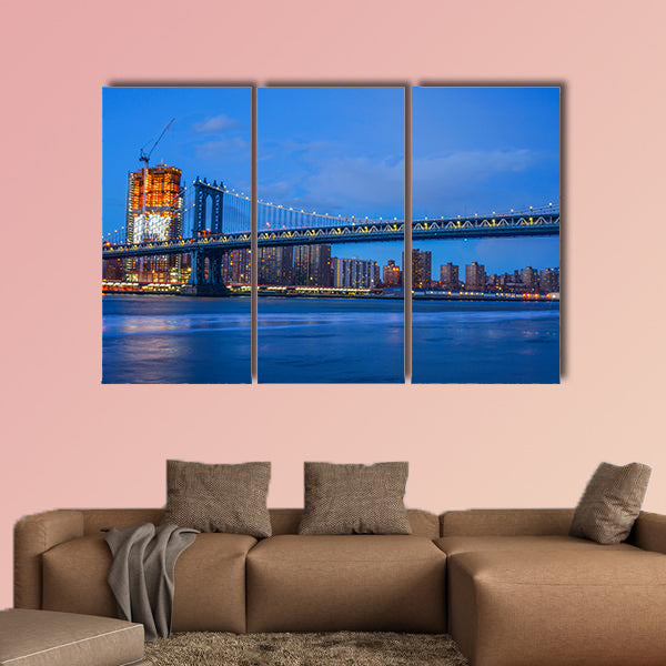 Brooklyn Bridge and NYC Skyline multi panel canvas wall art