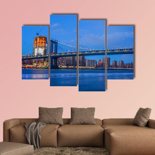 Brooklyn Bridge and NYC Skyline multi panel canvas wall art