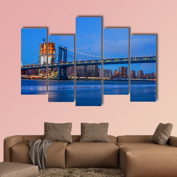 Brooklyn Bridge and NYC Skyline multi panel canvas wall art