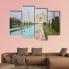 A terrific Taj Mahal view shot from the right side of the Taj Pool multi panel canvas wall art