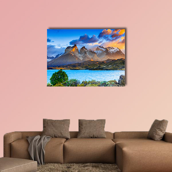 Torres Del Paine National Park, Chile. Sunrise at the Pehoe Lake wall art