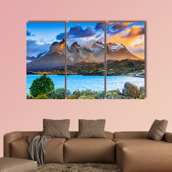 Torres Del Paine National Park, Chile. Sunrise at the Pehoe Lake wall art