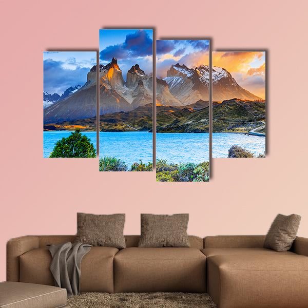 Torres Del Paine National Park, Chile. Sunrise at the Pehoe Lake wall art