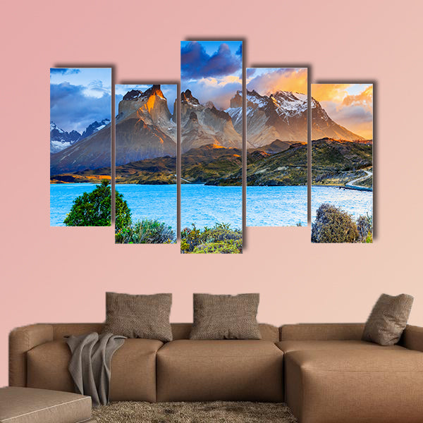 Torres Del Paine National Park, Chile. Sunrise at the Pehoe Lake wall art