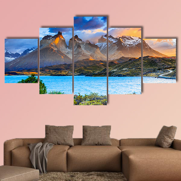 Torres Del Paine National Park, Chile. Sunrise at the Pehoe Lake wall art
