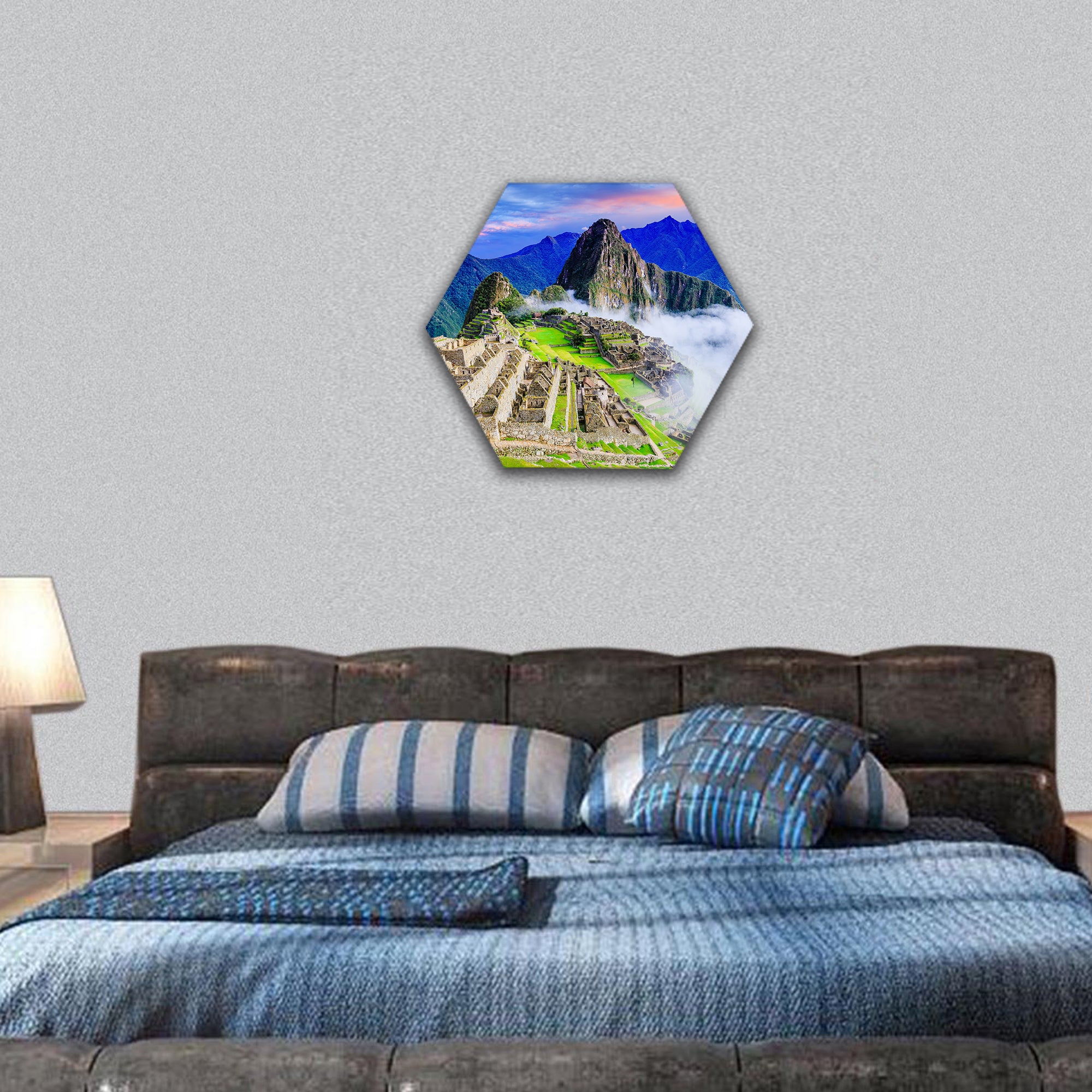 Machu Picchu, Peru hexagonal canvas wall art