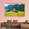 Mountain Lake in summer, Lake Bohinj, Slovenia multi panel canvas wall art