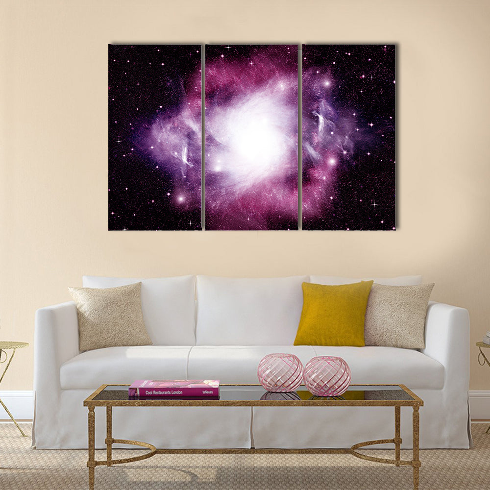 Stars, dust and gas nebula in a far galaxy Multi Panel Canvas Wall Art