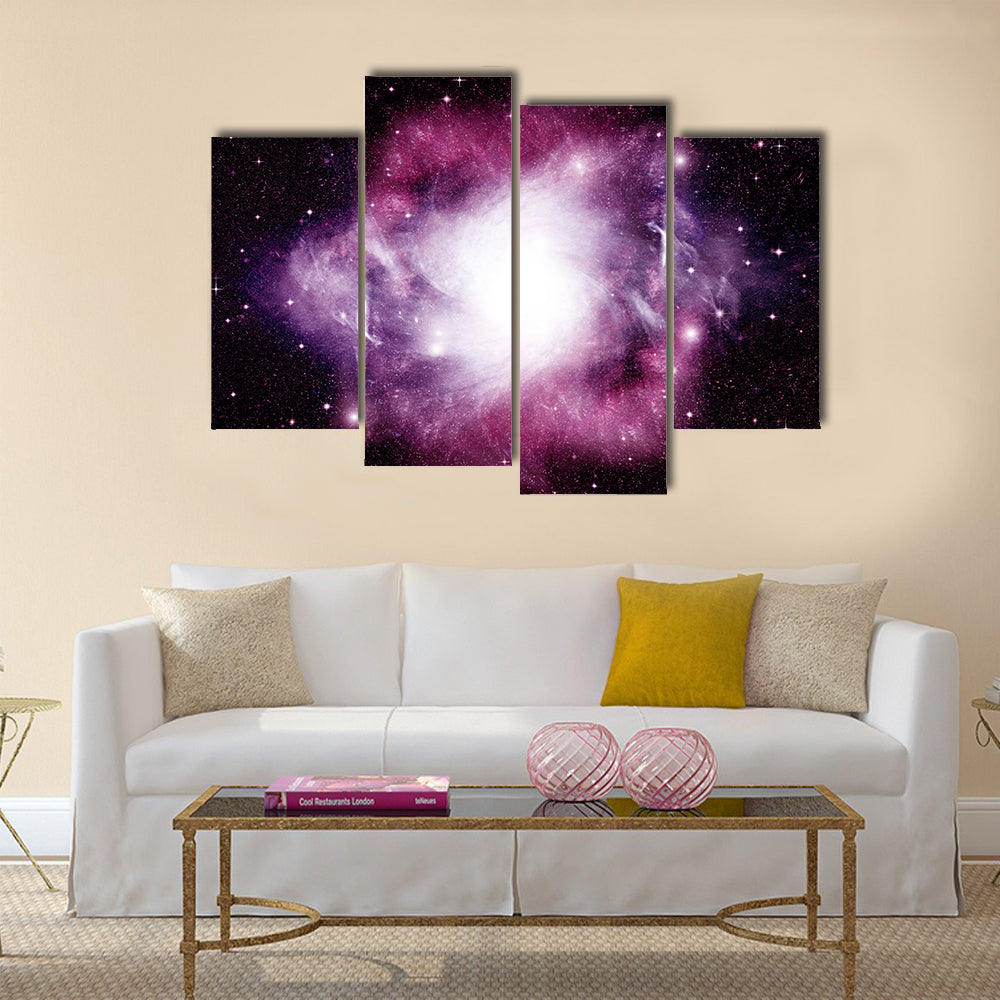 Stars, dust and gas nebula in a far galaxy Multi Panel Canvas Wall Art