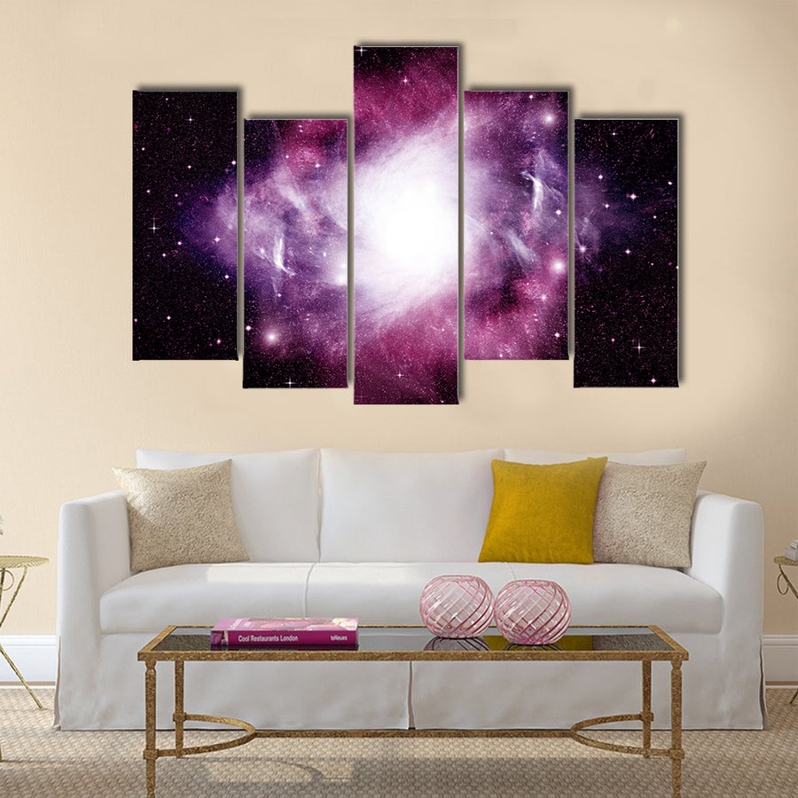 Stars, dust and gas nebula in a far galaxy Multi Panel Canvas Wall Art