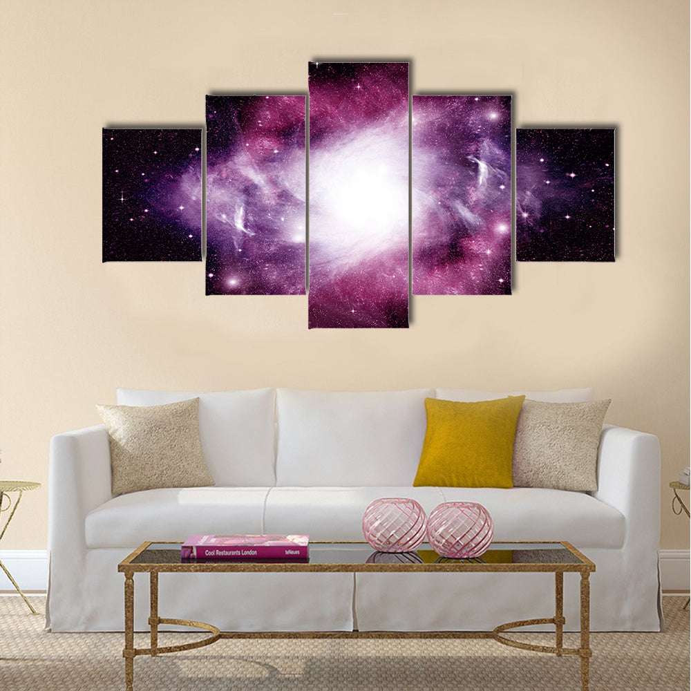 Stars, dust and gas nebula in a far galaxy Multi Panel Canvas Wall Art