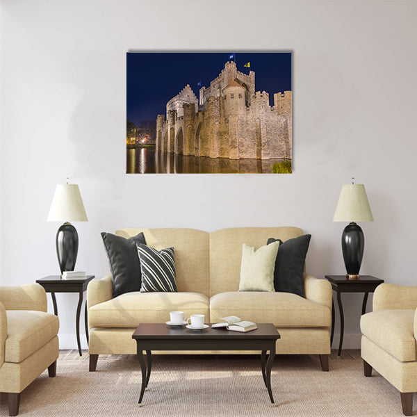 Gravensteen castle in Gent Multi panel canvas wall art