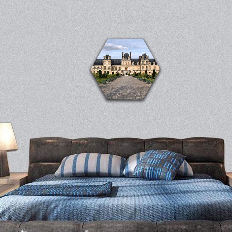 Fontainebleau castle in France hexagonal canvas wall art