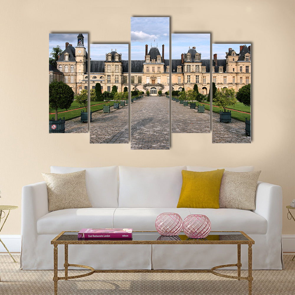 Fontainebleau castle in France Multi Panel Canvas Wall Art