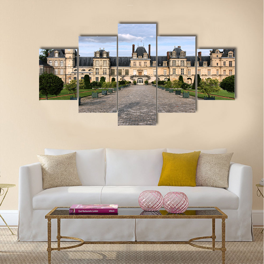 Fontainebleau castle in France Multi Panel Canvas Wall Art