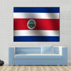 Flag of Costa Rica with a little Waving, Multi panel canvas wall art