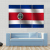 Flag of Costa Rica with a little Waving, Multi panel canvas wall art