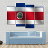 Flag of Costa Rica with a little Waving, Multi panel canvas wall art