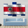 Flag of Costa Rica with a little Waving, Multi panel canvas wall art