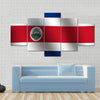 Flag of Costa Rica with a little Waving, Multi panel canvas wall art