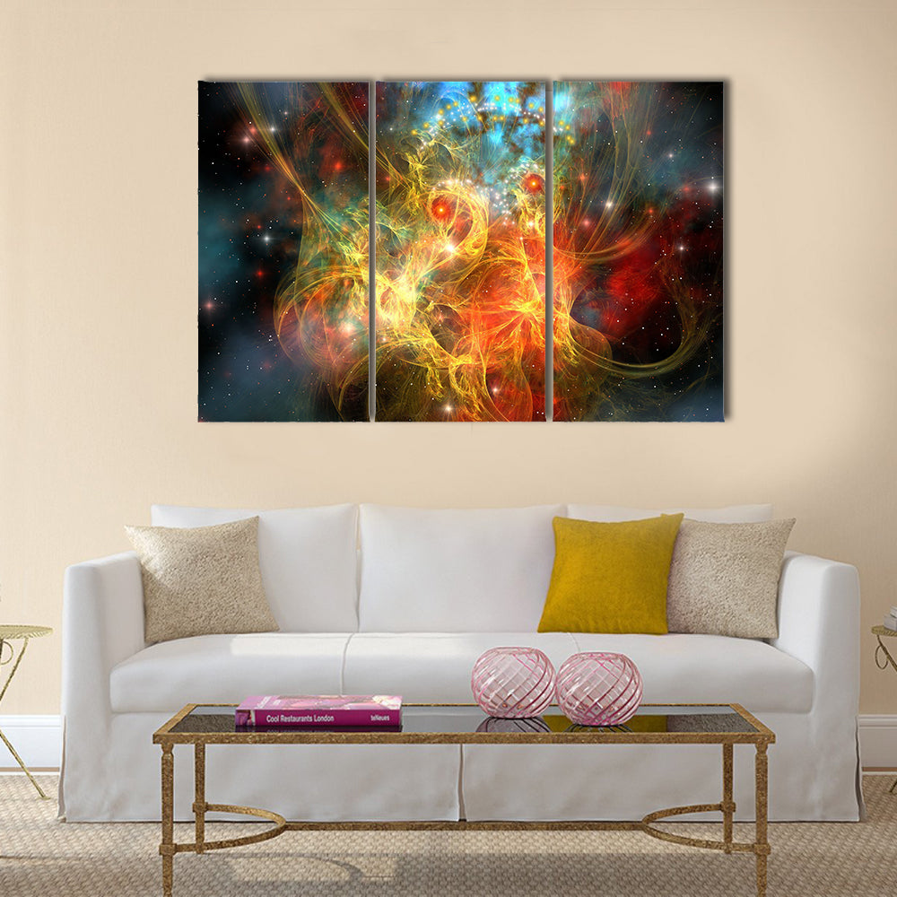 Princess Nebula - This nebular expanse has the characteristics of a woman with a crown on her head Multi Panel Canvas Wall Art