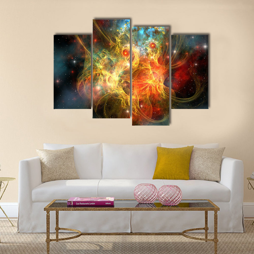 Princess Nebula - This nebular expanse has the characteristics of a woman with a crown on her head Multi Panel Canvas Wall Art