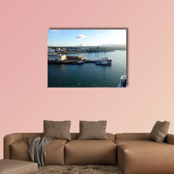 Departure from Hilo, Hawaii from a cruise ship Multi panel canvas wall art