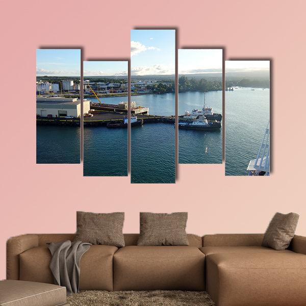 Departure from Hilo, Hawaii from a cruise ship Multi panel canvas wall art