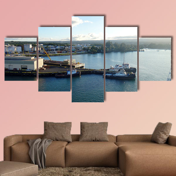 Departure from Hilo, Hawaii from a cruise ship Multi panel canvas wall art