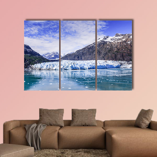 Panoramic view of the Margerie glacier in the Glacier Bay National Park multi panel canvas wall art