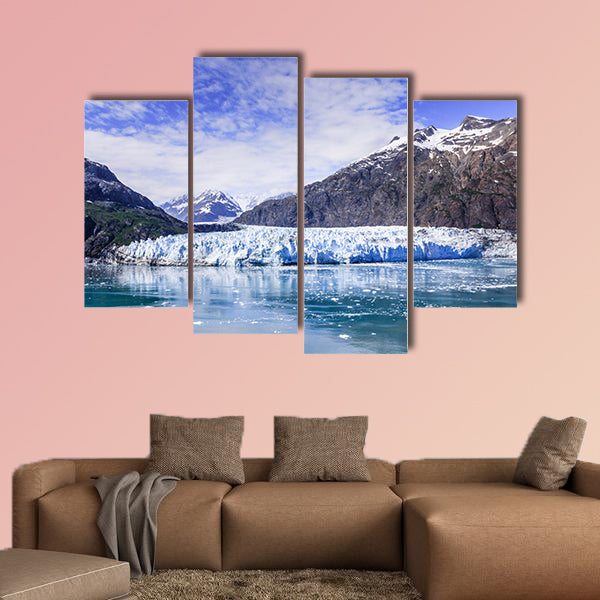 Panoramic view of the Margerie glacier in the Glacier Bay National Park multi panel canvas wall art