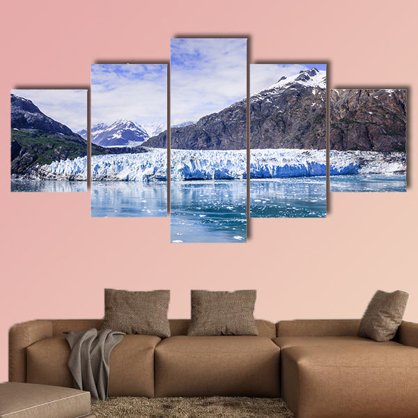 Panoramic view of the Margerie glacier in the Glacier Bay National Park multi panel canvas wall art
