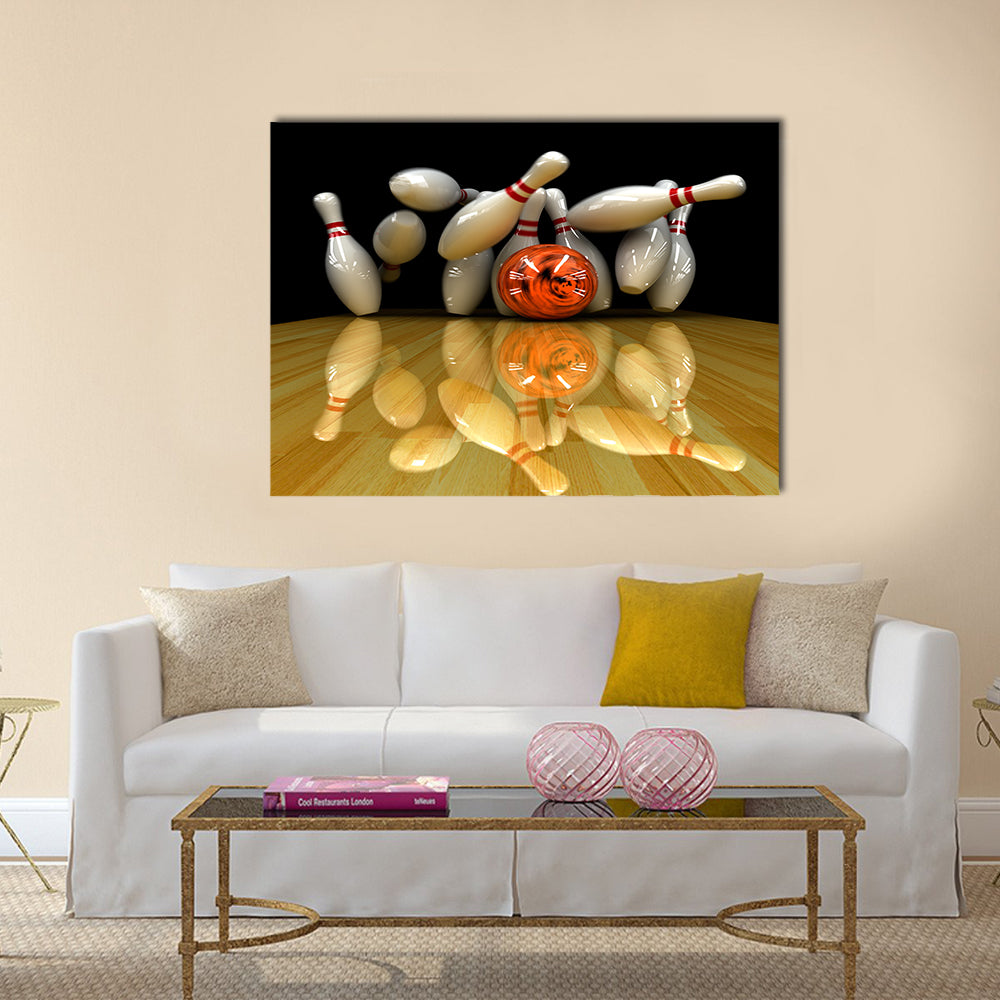 Orange ball does strike Multi panel canvas wall art