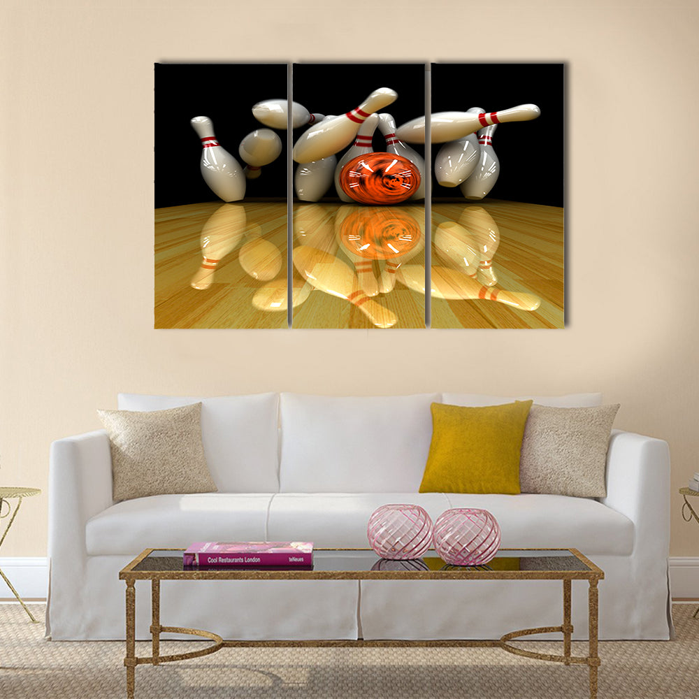Orange ball does strike Multi panel canvas wall art