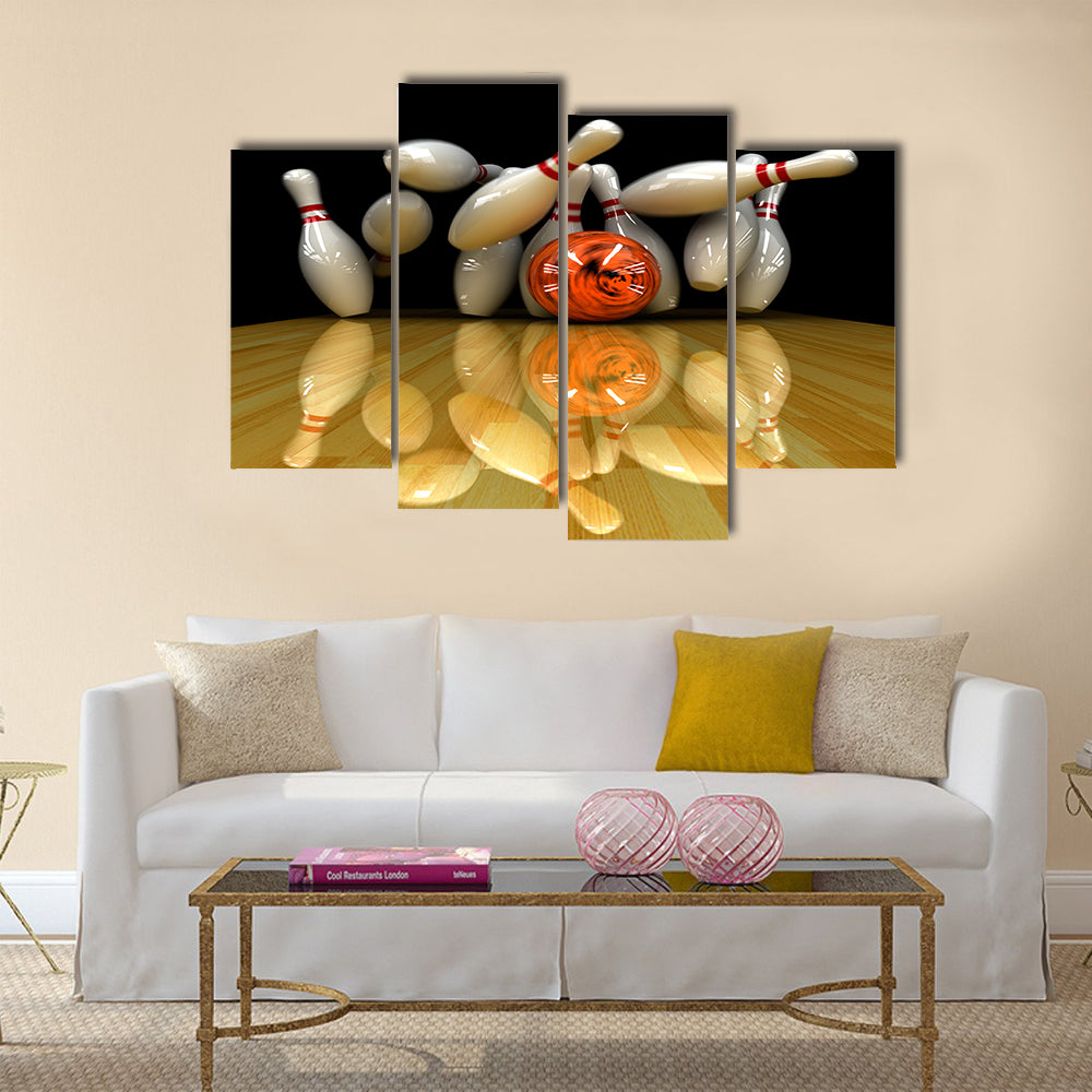 Orange ball does strike Multi panel canvas wall art